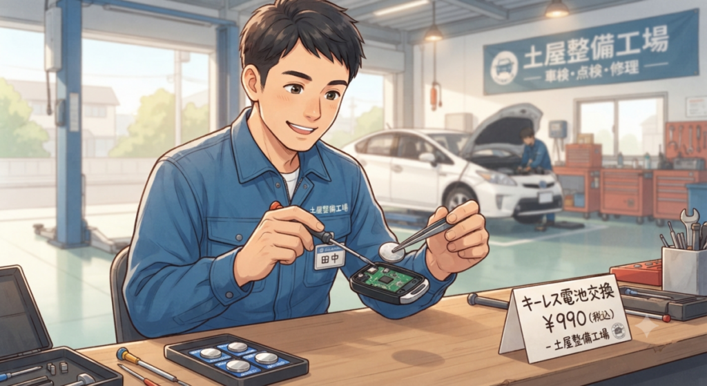 キーレス電池交換