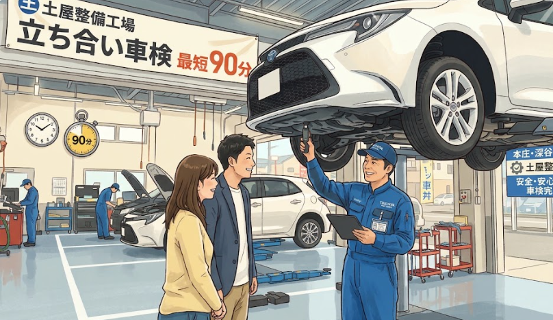 【本庄市】車検が90分で終わる!?立ち合い車検のメリットと流れを徹底解説【土屋整備工場】